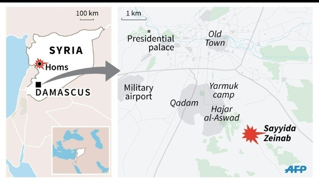 &nbsp;4 vụ tấn c&ocirc;ng đ&atilde; xảy ra tại khu vực Sayyida Zeinab ở ngoại &ocirc; ph&iacute;a nam Damascus. (Ảnh: AFP)