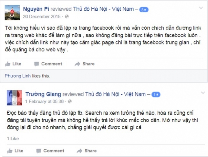 Facebooker chia sẻ về sự thất vọng của m&igrave;nh với fanpage.