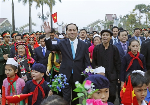 Chủ tịch nước Trần Đại Quang tại ng&agrave;y hội.