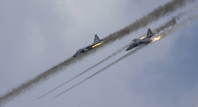 M&aacute;y bay chiến đấu của Nga trong cuộc kh&ocirc;ng k&iacute;ch tại Syria. (Ảnh: Reuters)