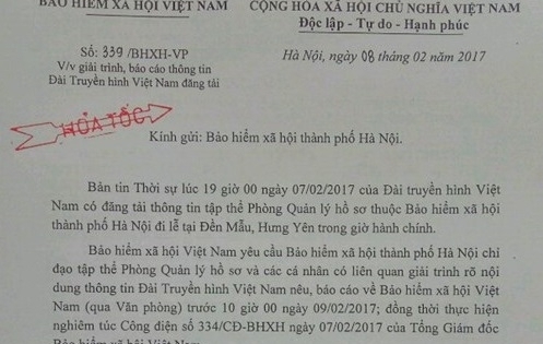 Bảo hiểm xã hội Việt Nam yêu cầu làm rõ việc cán bộ đi lễ trong giờ làm việc