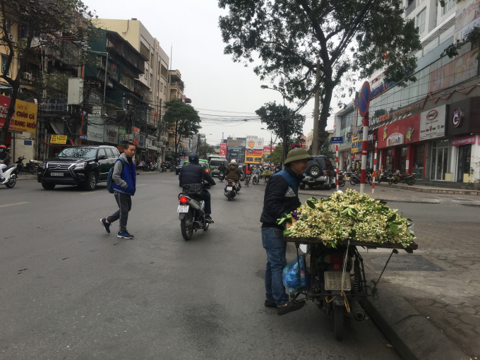 Vẻ đẹp tinh kh&ocirc;i hoa bưởi tr&ecirc;n đường phố H&agrave; Nội