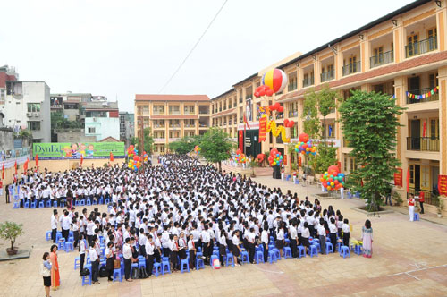 Trường THCS Nguyễn Du (quận Ho&agrave;n Kiếm) - một trong những trường đạt chuẩn quốc gia của TP H&agrave; Nội. (Ảnh: H&agrave; Nội mới)