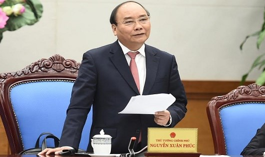 Thủ tướng Nguyễn Xu&acirc;n Ph&uacute;c ph&aacute;t biểu tại cuộc họp.