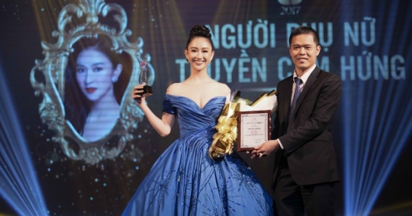 Hà Thu mặc bộ dạ hội thi Miss Earth 2017, được vinh danh Người phụ nữ truyền cảm hứng của năm