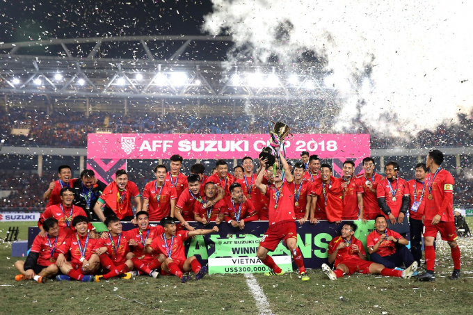 Đội tuyển Việt Nam v&ocirc; địch AFF cup 2018.