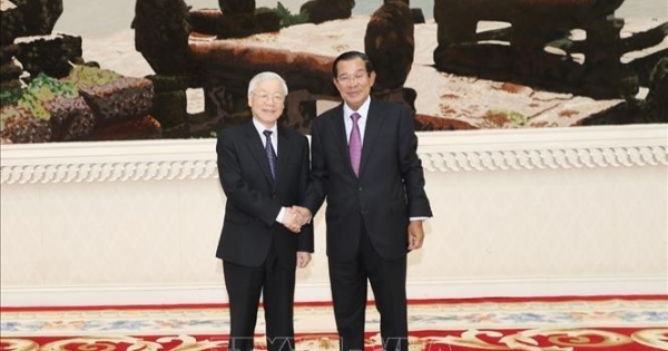 Tổng bí thư, Chủ tịch nước hội kiến Thủ tướng Campuchia Hun Sen