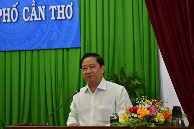 Trần Việt Trường - Chủ tịch UBND TP.Cần Thơ phát biểu tại cuộc họp