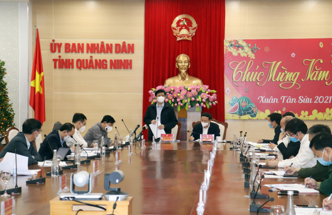 Bộ trưởng Bộ Y tế Nguyễn Thanh Long phát biểu tại buổi làm việc với tỉnh Quảng Ninh