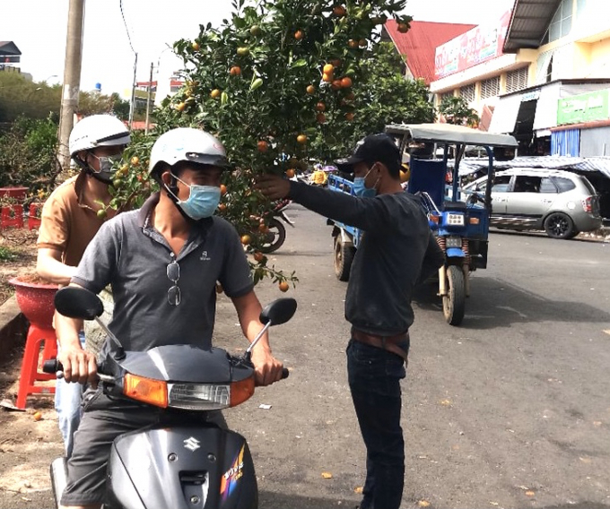 Chiều 30 tết, nhu cầu mua hoa của người dân TP Bảo Lộc vẫn không hề giảm.