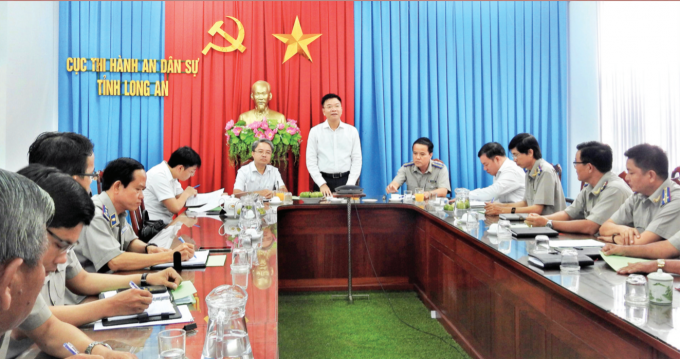 Bộ trưởng Lê Thành Long thăm và làm việc với Cục THADS tỉnh Long An.