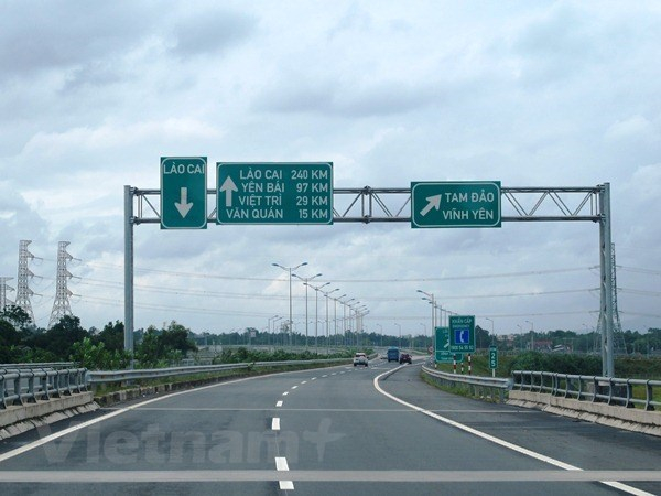 Đoạn tuyến đường cao tốc Nội Bài-Lào Cai. (Ảnh: Việt Hùng/Vietnam+)