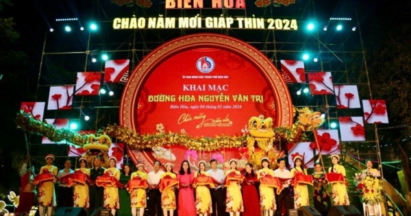 Khai mạc đường hoa Nguyễn Văn Trị Xuân Giáp Thìn 2024 tại Biên Hòa