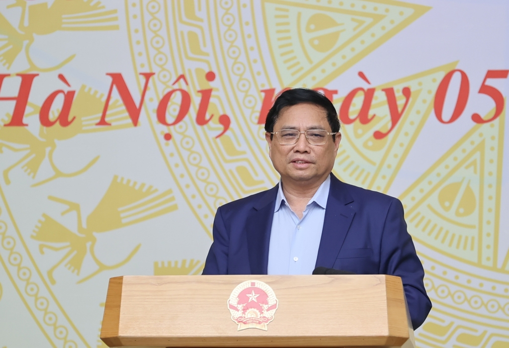 Thủ tướng Phạm Minh Chính yêu cầu tuyệt đối không say sưa, thỏa mãn, chủ quan với những thành tựu, kết quả đã đạt được. Ảnh: VGP