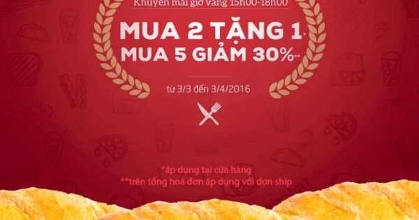 Bánh Mì Minh Nhật - Masterchef Việt Nam Khuyến mãi giờ vàng mua 2 tặng 1 vào15h - 18h hàng ngày