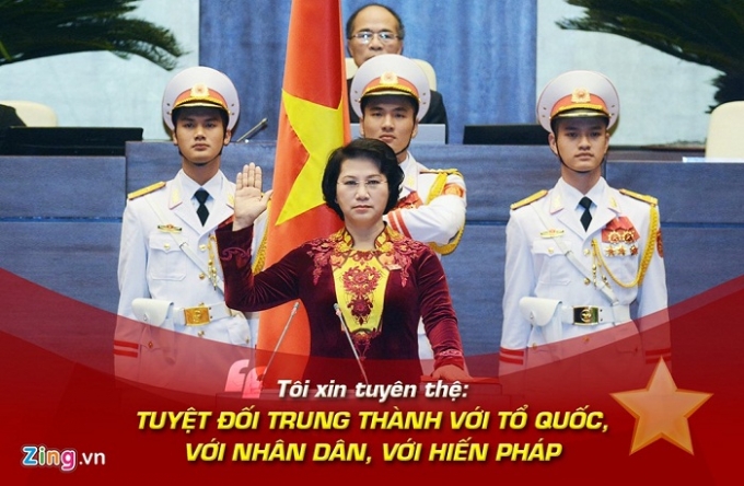 S&aacute;ng 31/3, b&agrave; Nguyễn Thị Kim Ng&acirc;n, nữ Chủ tịch Quốc hội đầu ti&ecirc;n của Việt Nam, đ&atilde; nhậm chức, với lời&nbsp;tuy&ecirc;n thệ:&nbsp;