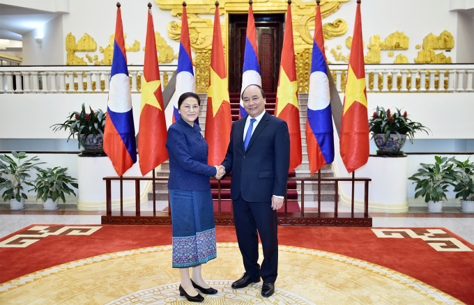 Thủ tướng Nguyễn Xu&acirc;n Ph&uacute;c tiếp Chủ tịch Quốc hội L&agrave;o Pany Yathotu đang c&oacute; chuyến thăm hữu nghị ch&iacute;nh thức Việt Nam.