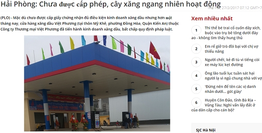 Hải Phòng: Nhận giấy phép sau khi đã bán hàng, Cửa hàng xăng dầu Việt Phương có thoát án phạt?