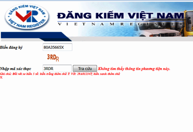 Kh&ocirc;ng t&igrave;m thấy th&ocirc;ng tin g&igrave; về chiếc xe Toyota mang biển 80A - 356.65 xuất hiện tr&ecirc;n đường phố Ninh B&igrave;nh ở trang Đăng kiểm Việt Nam.