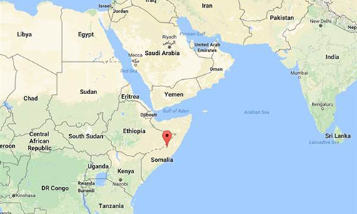 T&agrave;u bị cướp biển đưa về khu vực ph&iacute;a bắc Somalia. (Ảnh:&nbsp;Googlemaps)
