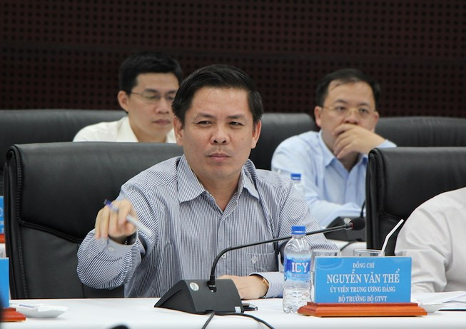 Bộ trưởng Bộ GTVT&nbsp;Nguyễn Văn Thể tại buổi l&agrave;m việc chiều 2-3. Ảnh: L&Ecirc; PHI