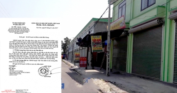 UBND tỉnh Bắc Giang “tuýt còi” hàng chục ki-ốt sai phạm của công ty TNHH Hoa Sen