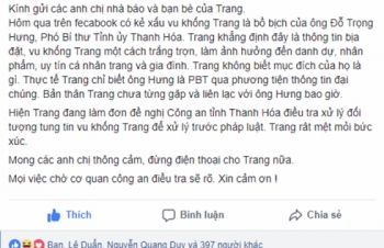 Cô gái bị đồn là "bồ nhí" của Phó bí thư tỉnh Thanh Hóa Đỗ Trọng Hưng lên tiếng