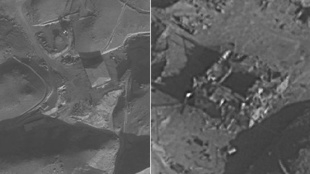 Khu vực được cho l&agrave; l&ograve; phản ứng hạt nh&acirc;n của Syria bị đ&aacute;nh bom năm 2007. (Ảnh: Reuters)