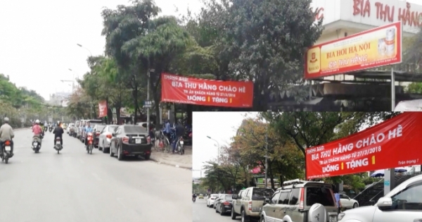 Hà Nội: Lòng đường Nguyễn Phong Sắc bị chiếm dụng làm bãi đỗ xe phục vụ kinh doanh