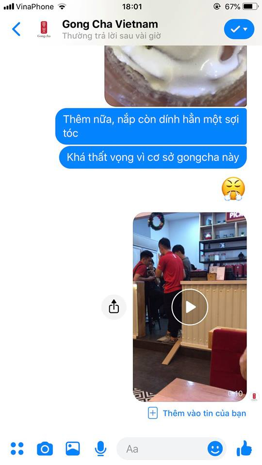 Chị N.M.T phản hồi với Gong Cha&nbsp;