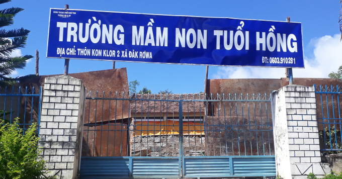 Trường mầm non Tuổi Hồng, TP Kon Tum nơi bị tố c&oacute; nhiều sai phạm.