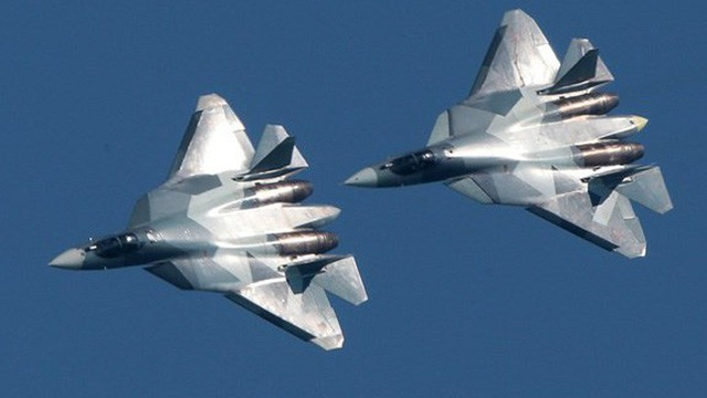 M&aacute;y bay chiến đấu thế hệ 5 Su-57 của Nga.&nbsp;