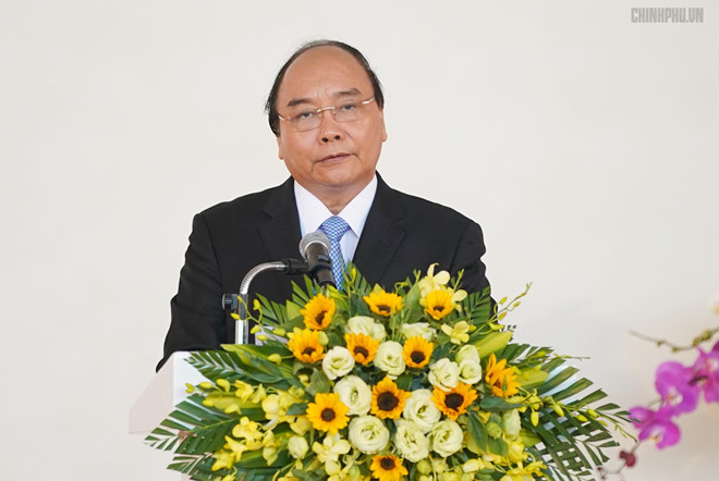 Thủ tướng Nguyễn Xu&acirc;n Ph&uacute;c ph&aacute;t biểu chỉ&nbsp;đạo tại lễ khởi c&ocirc;ng. Ảnh:&nbsp;VGP/Quang Hiếu.