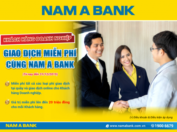 Nam A Bank miễn, giảm nhiều loại ph&iacute; cho doanh nghiệp