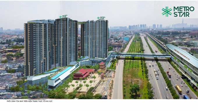 Dự án Metro Star nằm trên mặt tiền Xa lộ Hà Nội, có cầu bộ hành kết nối trực tiếp với Ga Metro số 10.
