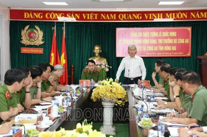 Đồng chí Nguyễn Phú Cường - Bí thư Tỉnh uỷ phát biểu trong buổi làm việc.
