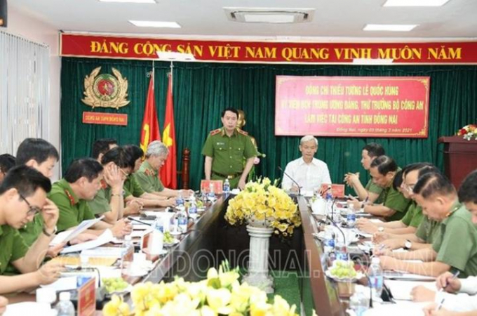 Thiếu tướng Lê Quốc Hùng, Thứ trưởng BCA ghi nhận và đánh giá cao về kết quả đạt được của Công an tỉnh Đồng Nai.