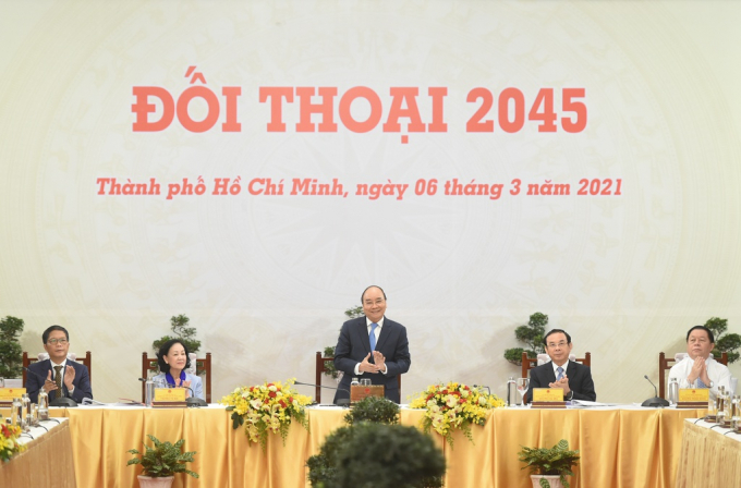 Đối thoại 2045 diễn ra tại Hội trường Thống Nhất, TP Hồ Chí Minh.