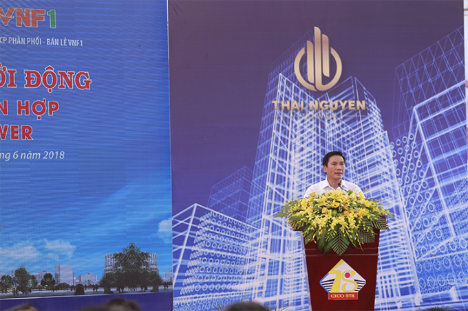 Dự án tòa nhà hỗn hợp Thái Nguyên Tower được lãnh đạo tỉnh Thái Nguyên trao chứng nhận đầu tư tại Hội nghị Xúc tiến đầu tư tổ chức ngày 1/7/2018. Ảnh IT