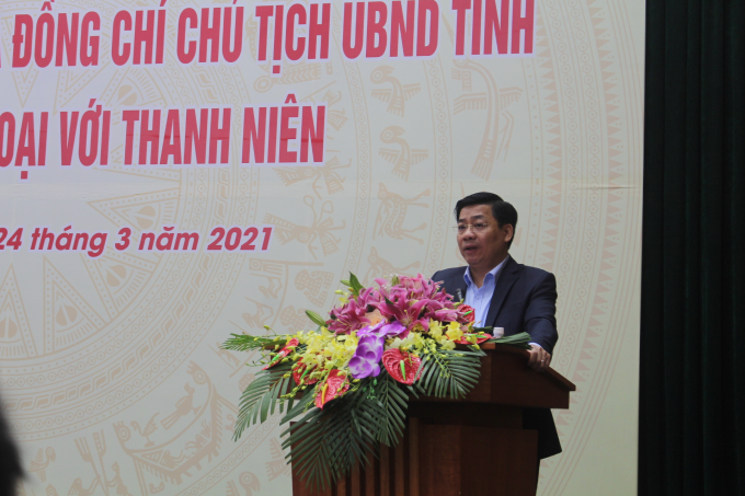Đồng chí Dương Văn Thái – UV BCH Trung ương Đảng, Bí thư Tỉnh ủy, Chủ tịch HĐND tỉnh phát biểu chỉ đạo tại chương trình đối thoại