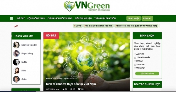 Ra mắt Mạng xã hội Vì môi trường đầu tiên tại Việt Nam - Vngreen