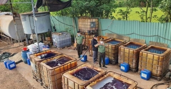 Đánh sập cơ sở nấu dầu lậu tại Bà Rịa - Vũng Tàu