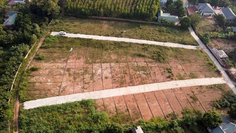 Một mảnh đất được phân lô, bán nền ở huyện Tam Dương, Vĩnh Phúc (Ảnh: T.Hoàng).