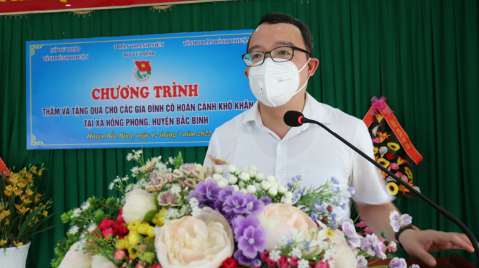 Đồng chí Hồ Quang Huy phát biểu tại buổi lễ.