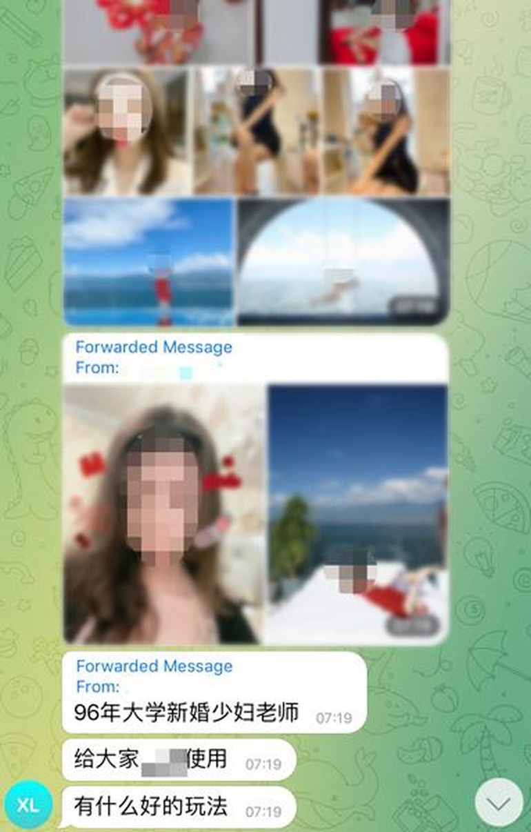 Hình ảnh riêng tư của các cô gái bị lan truyền trong các nhóm trò chuyện khiêu dâm (Ảnh: Beijing Youth Daily).