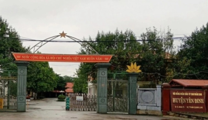 Trụ sở UBND huyện Yên Định nơi ông Phúc đang công tác.