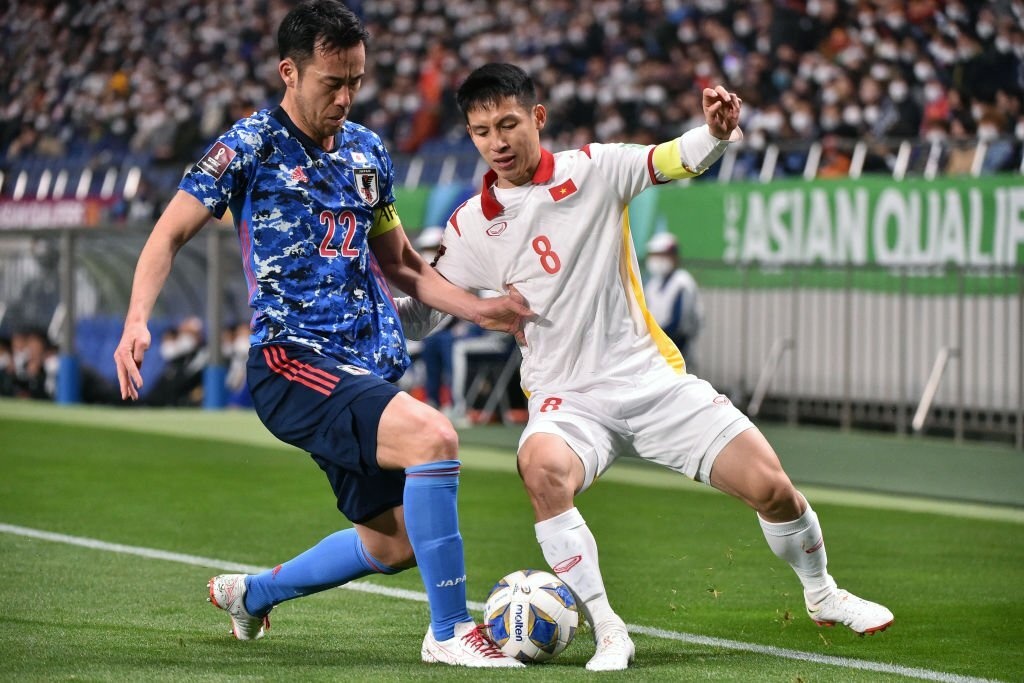 Hùng Dũng và các đồng đội đã có 1 trận đấu quả cảm trước đội tuyển Nhật Bản.