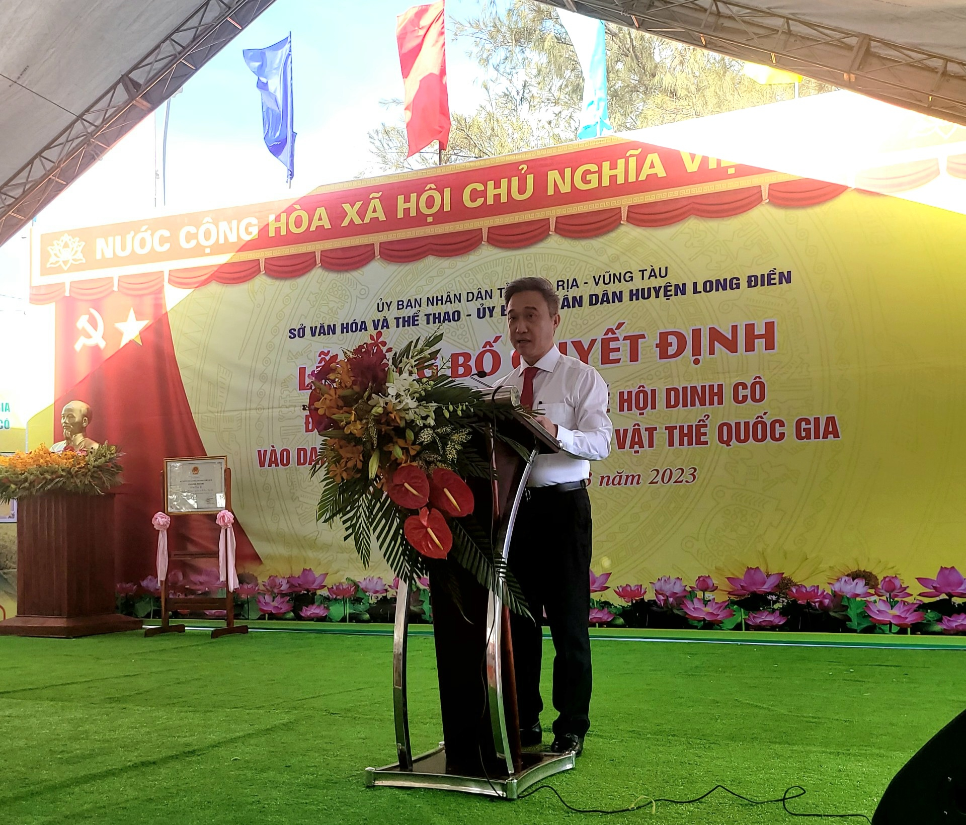 Ông Đặng Minh Thông - Phó Chủ tịch UBND tỉnh Bà Rịa - Vũng Tàu phát biểu tại buổi lễ