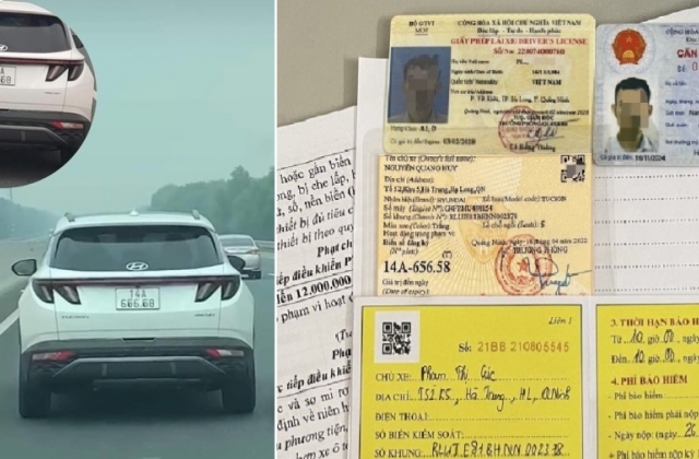 Quảng Ninh: Nam tài xế bị phạt 6 triệu đồng vì dùng băng dính đen hô biến biển số xe