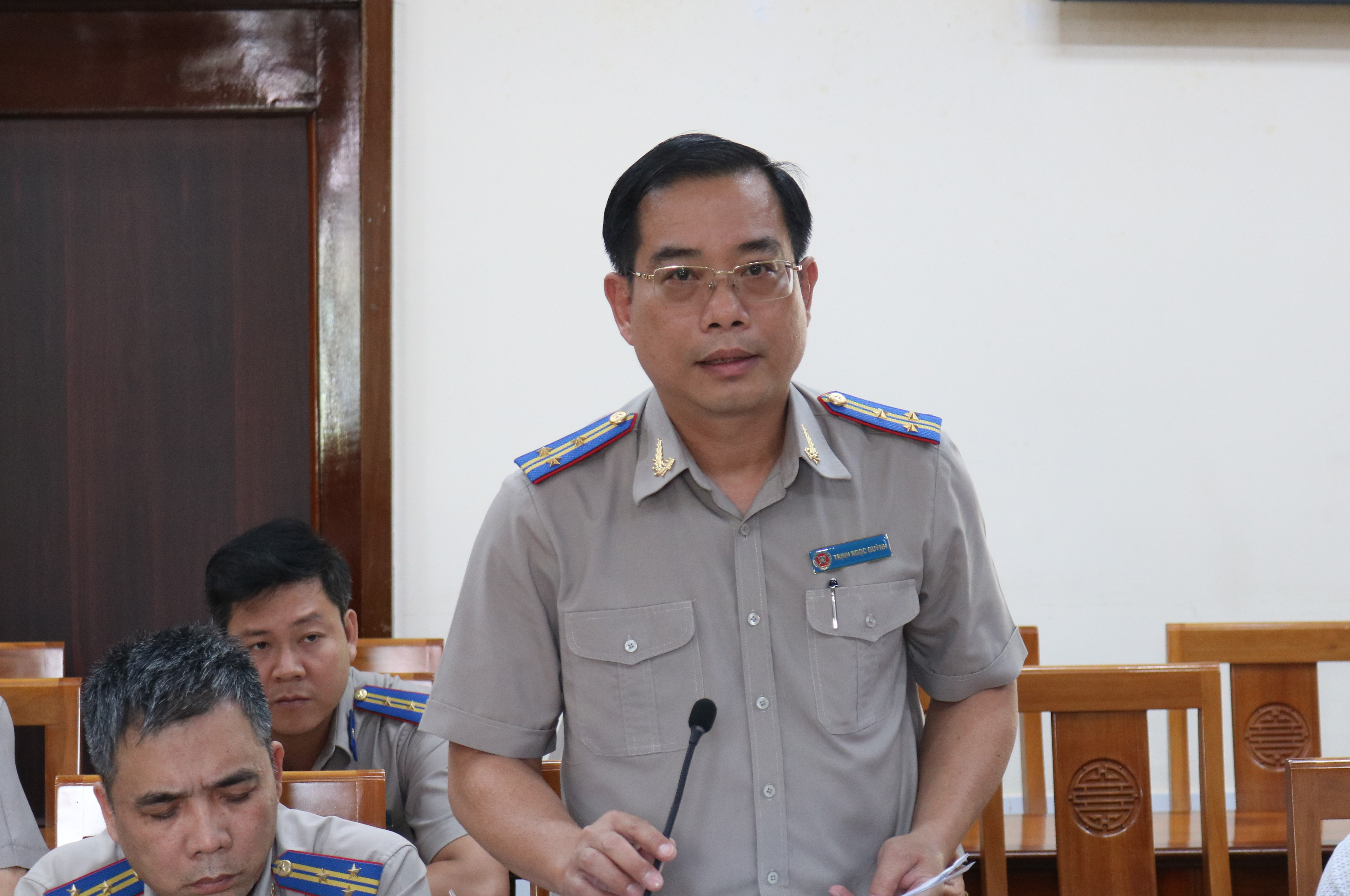 ông Trịnh Ngọc Quỳnh – Cục trưởng Cục THADS tỉnh Đồng Nai báo cáo tại hội nghị.